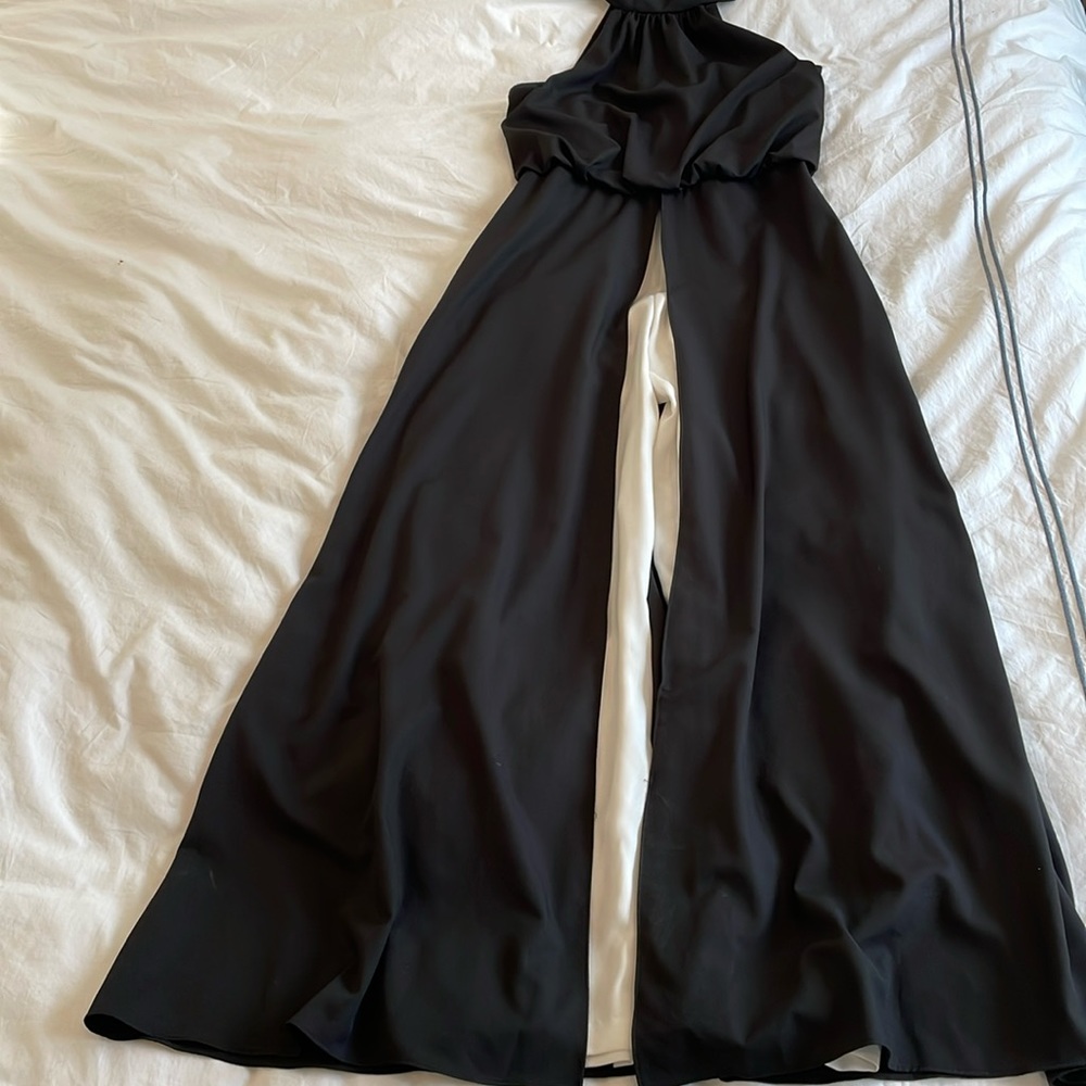 Betsy and Adam black high neck sleeveless jumpsuit